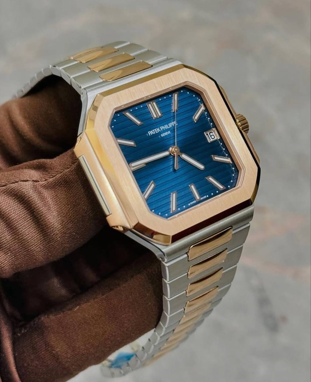 Patek Philippe Blue Dial 45 mm Stainless Steel Bracelet Men's Watch (Ref. V2)