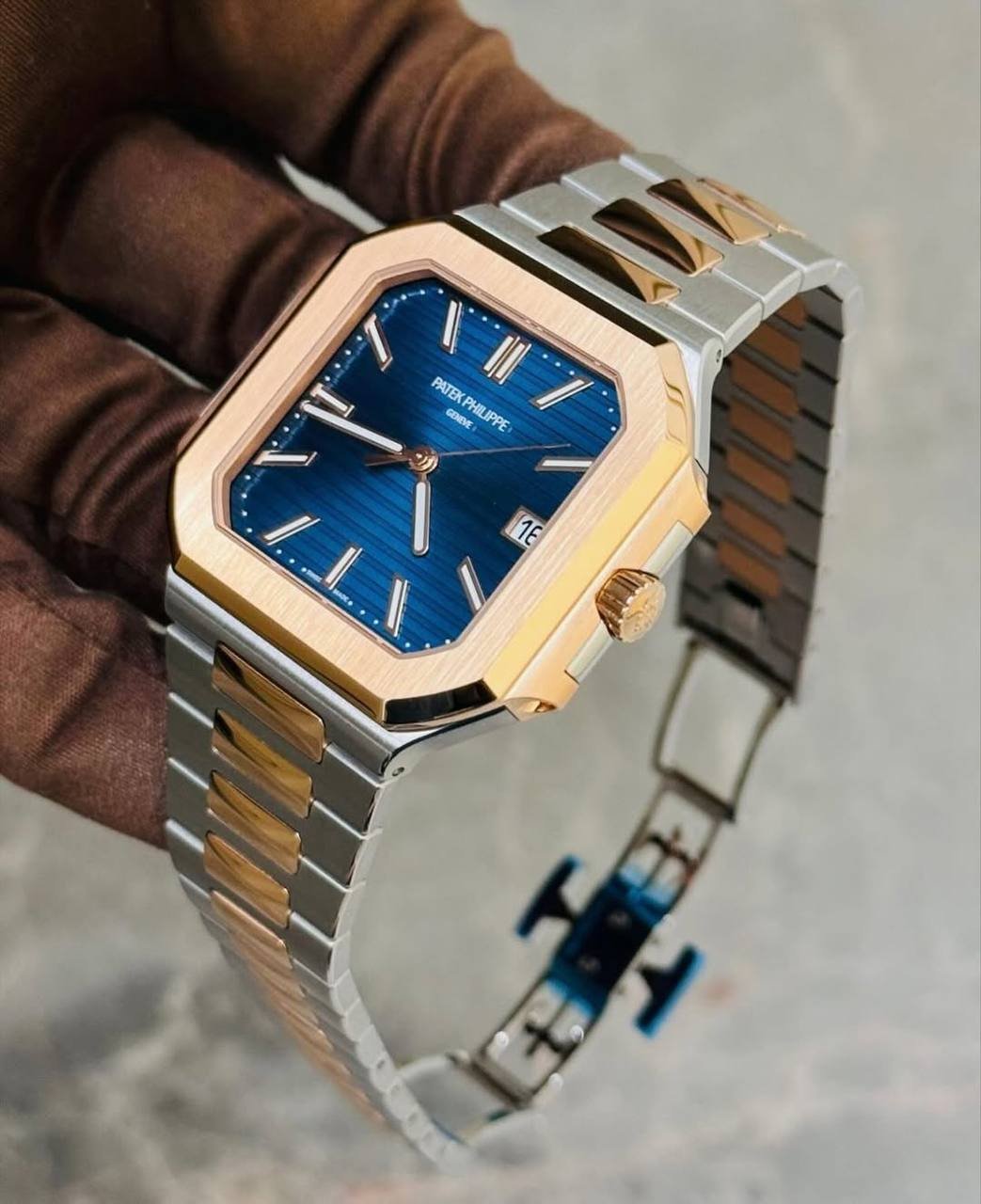 Patek Philippe Blue Dial 45 mm Stainless Steel Bracelet Men's Watch (Ref. V2)