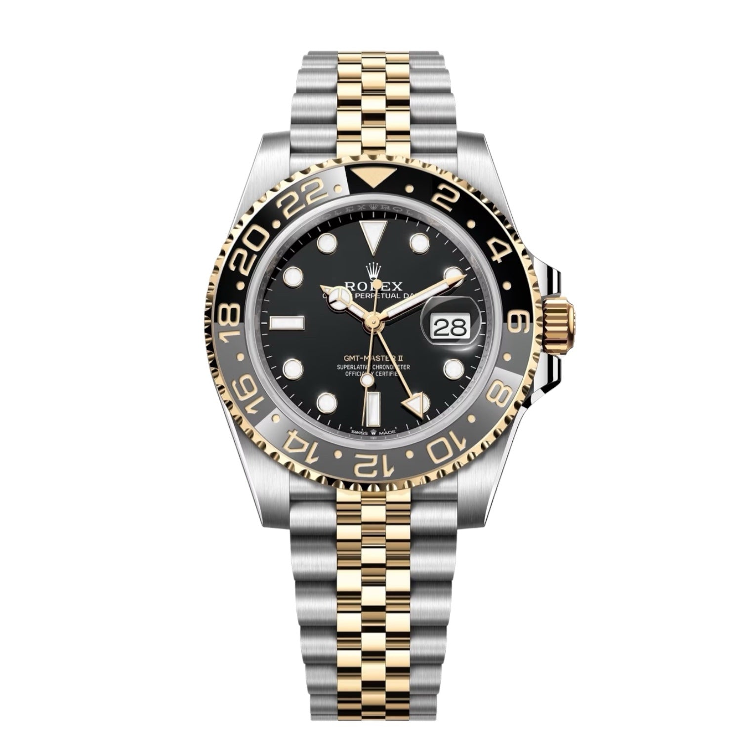 Rolex GMT-Master II Black Dial Metal Bracelet Men's Watch (Ref. 022)