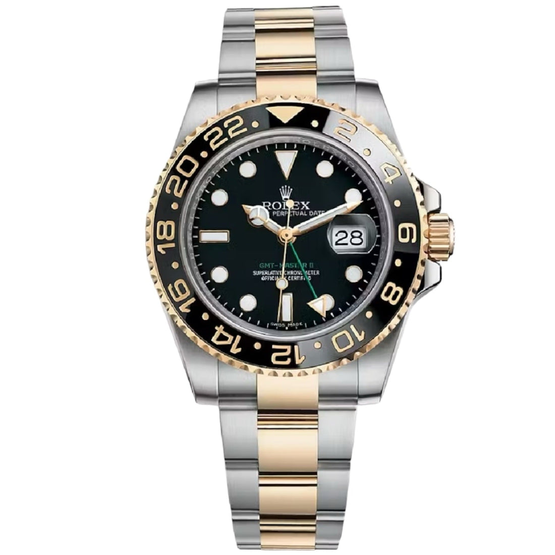 Rolex GMT-Master II Black Dial Metal Bracelet Men's Watch (Ref. 087)