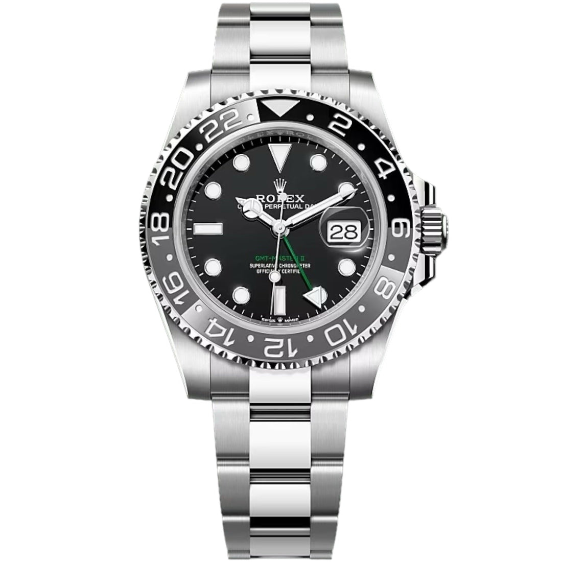 Rolex GMT-Master II Black Dial Metal Bracelet Men's Watch (Ref. 090)