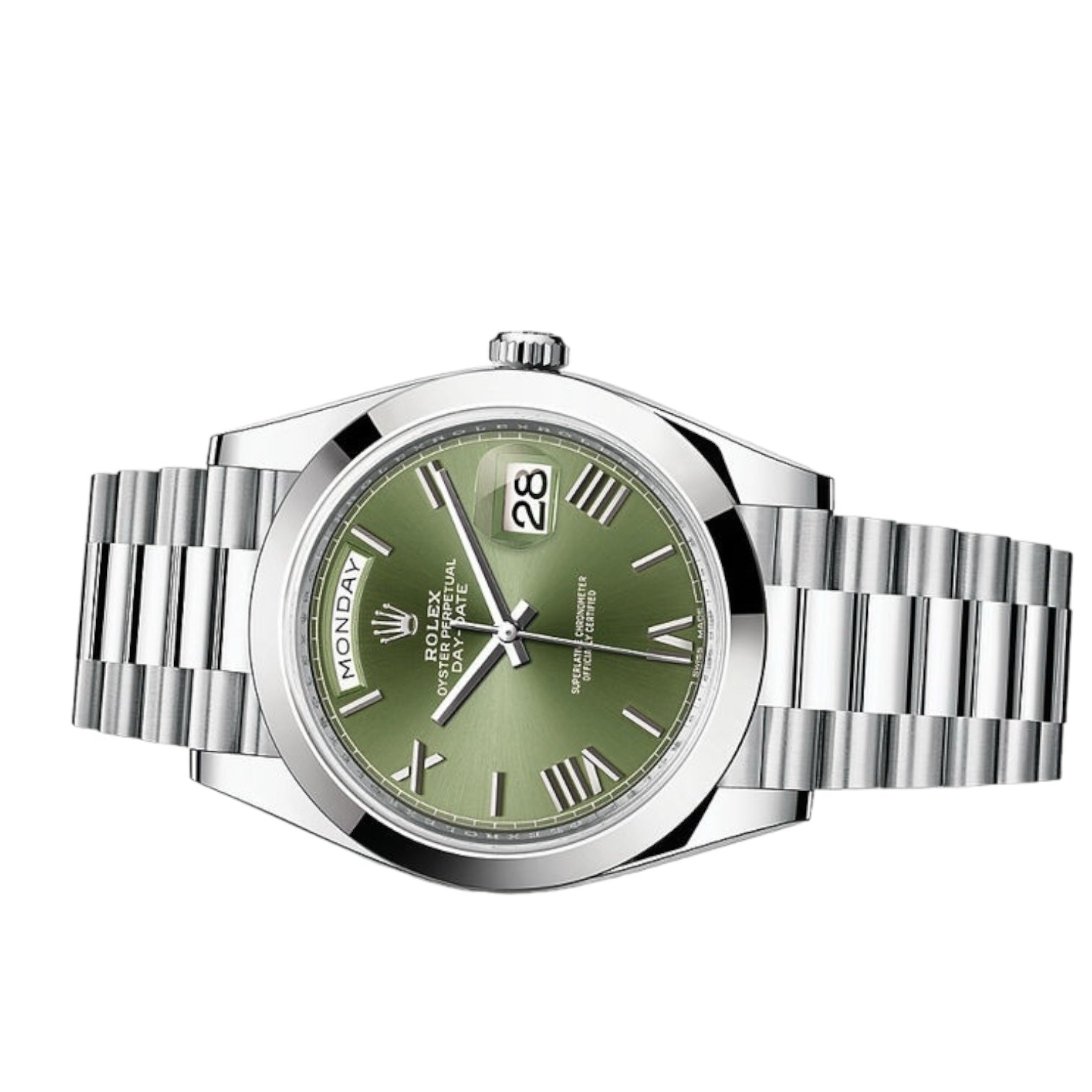 Rolex Day-Date Green Dial 36 mm Metal Bracelet Men's Watch (Ref. 115)