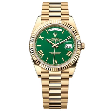 Rolex Day-Date Green Dial 41 mm Metal Bracelet Watch