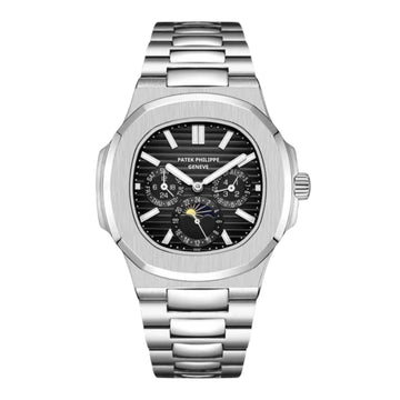 Patek Philippe Nautilus Black Dial 41 mm Stainless Steel Bracelet Men's Watch (Ref. V2)