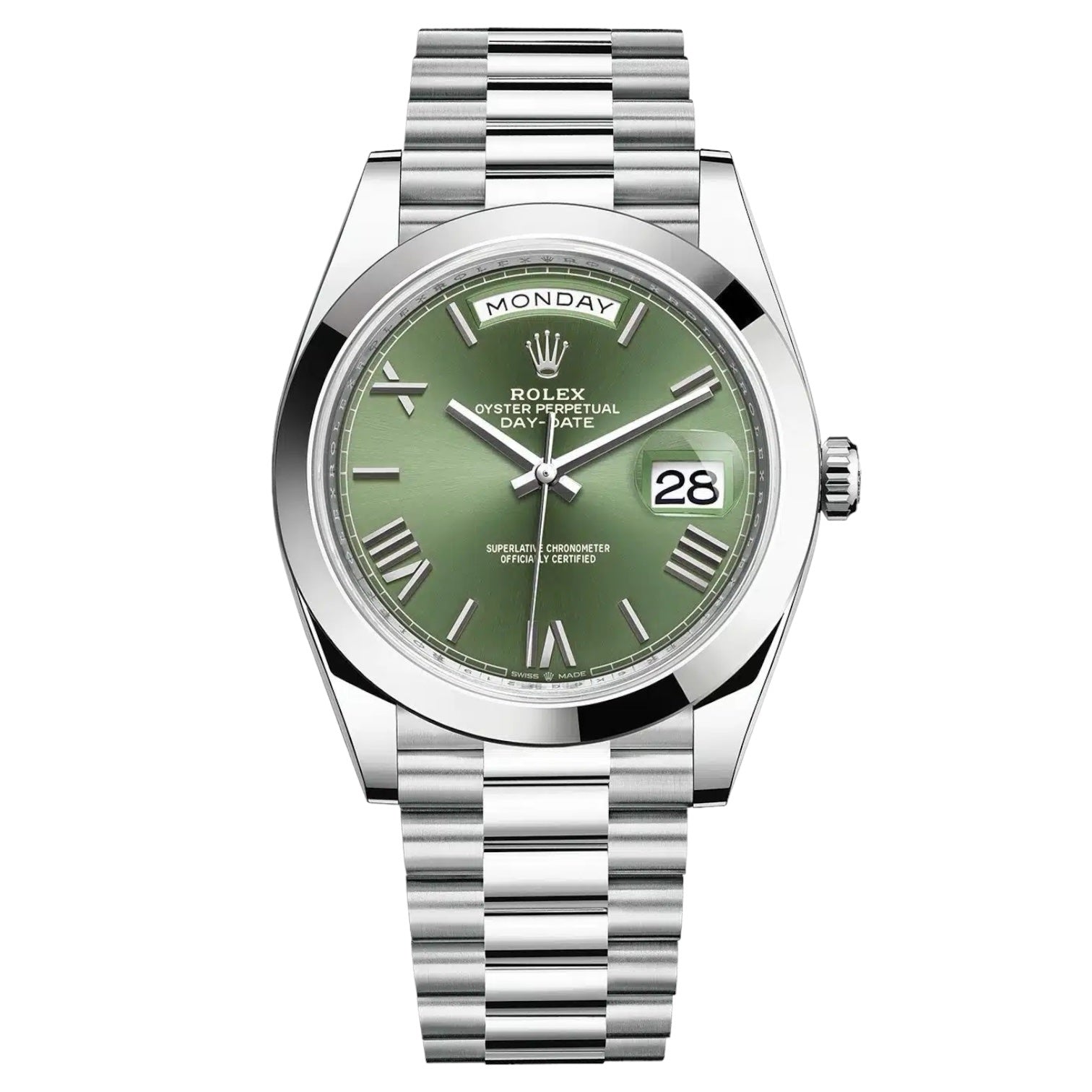 Rolex Day-Date Green Dial 36 mm Metal Bracelet Men's Watch (Ref. 115)