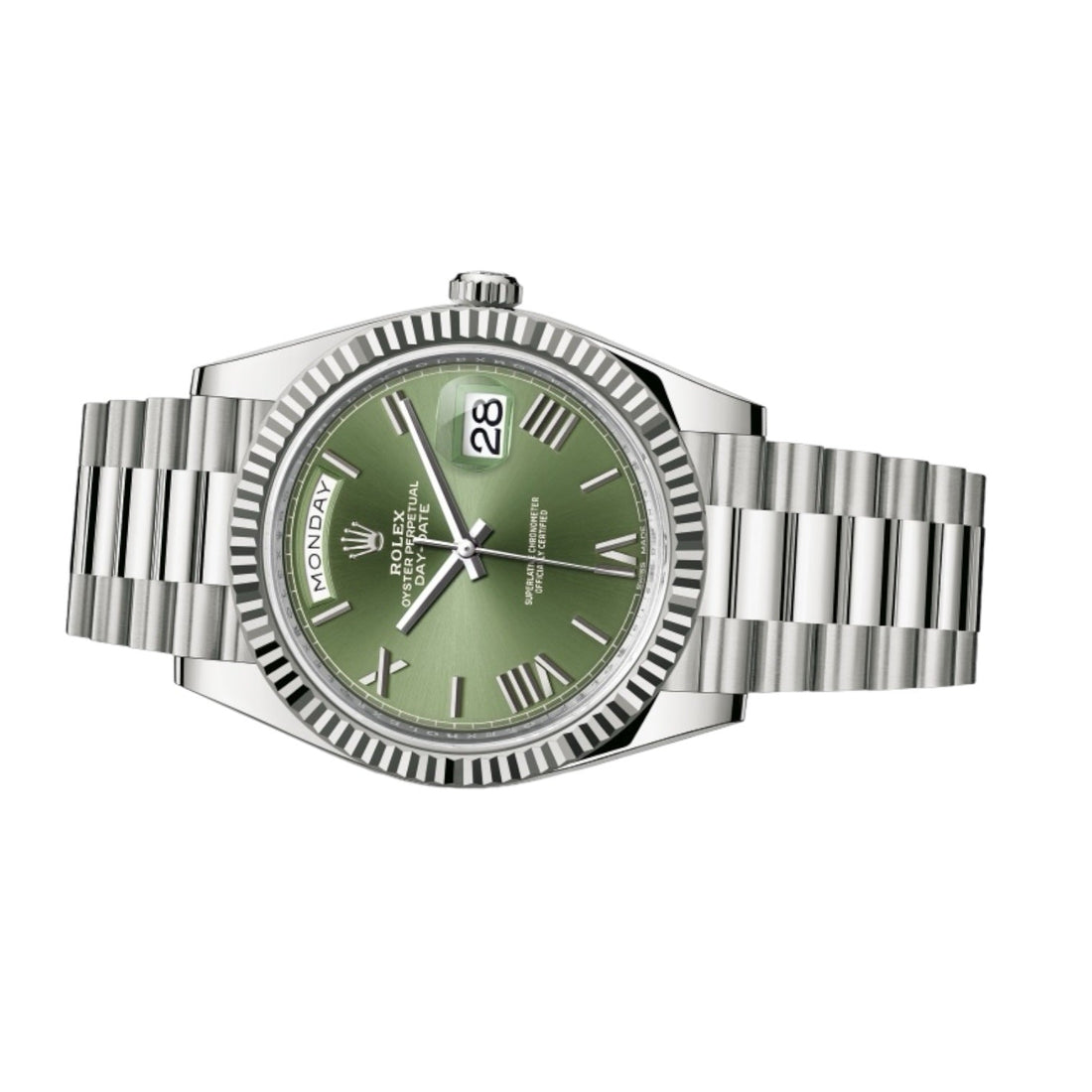 Rolex Day-Date Green Dial 41 mm Metal Bracelet Men's Watch (Ref. 120)