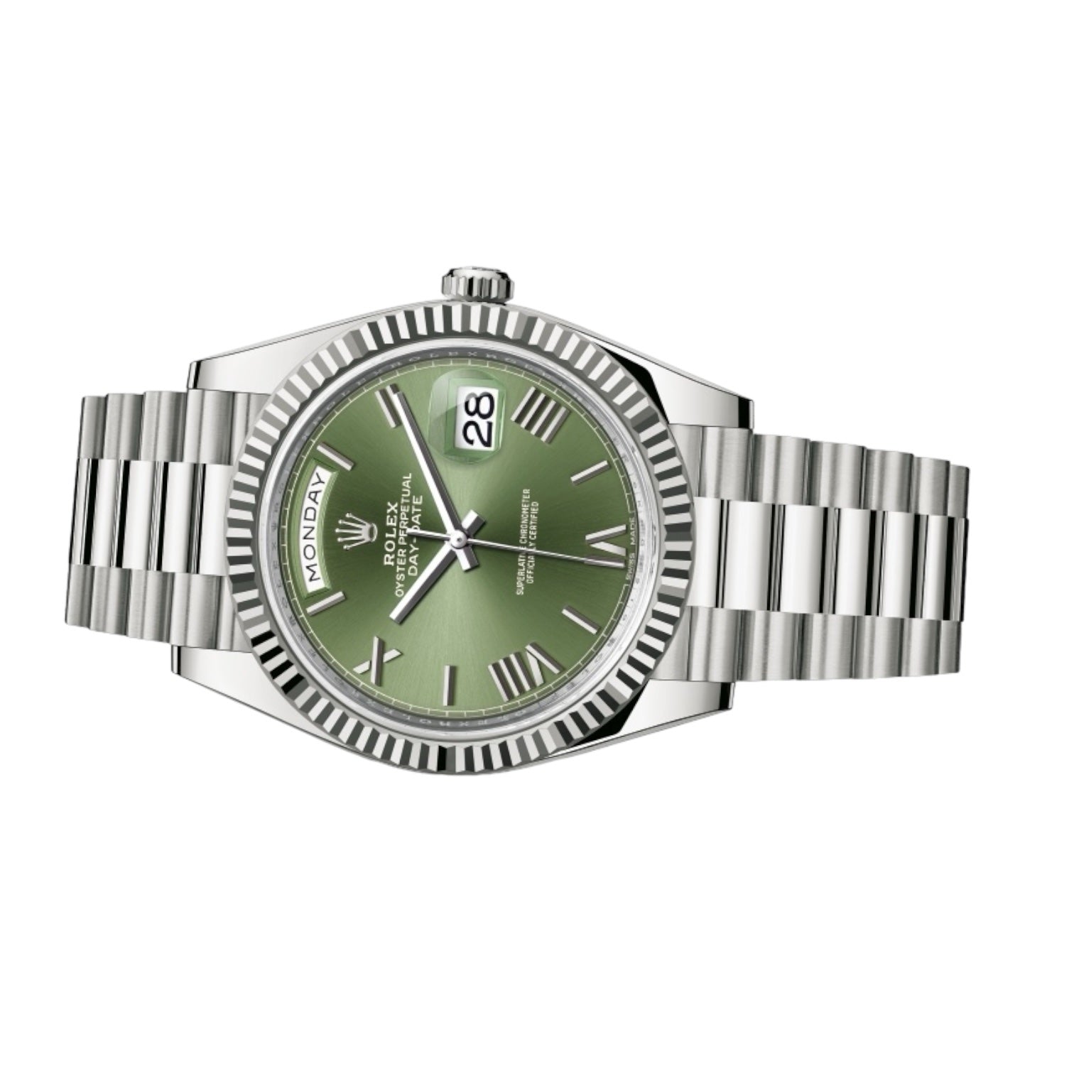 Rolex Day-Date Green Dial 41 mm Metal Bracelet Men's Watch (Ref. 120)