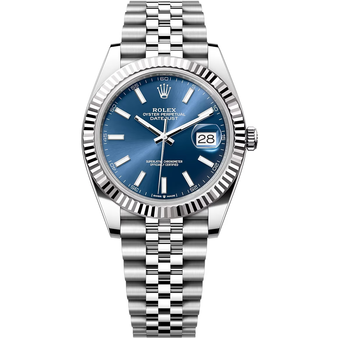 Rolex Datejust Blue Dial 41 mm Metal Bracelet Men's Watch