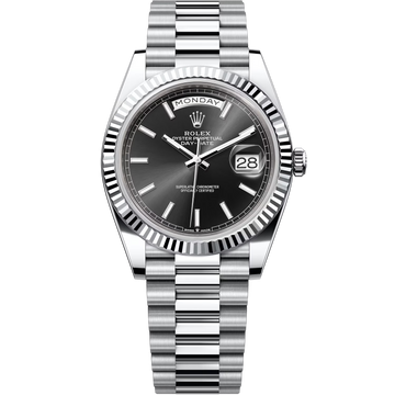Rolex Day-Date Black Dial 41 mm Metal Bracelet Men's Watch (Ref. 118)