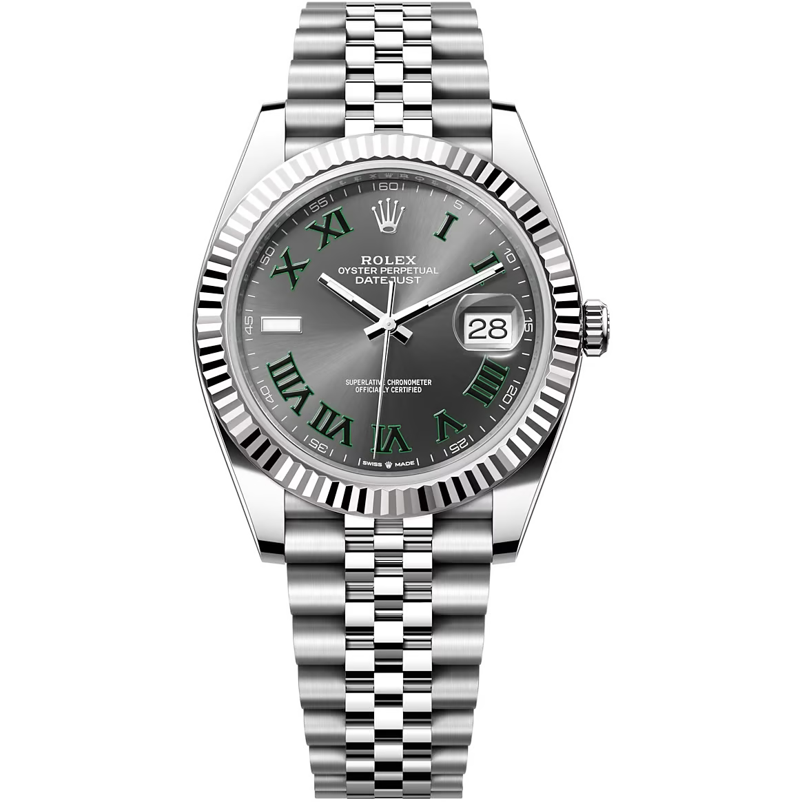Rolex Datejust Gray Dial 41 mm Metal Bracelet Men's Watch (Ref. 081)