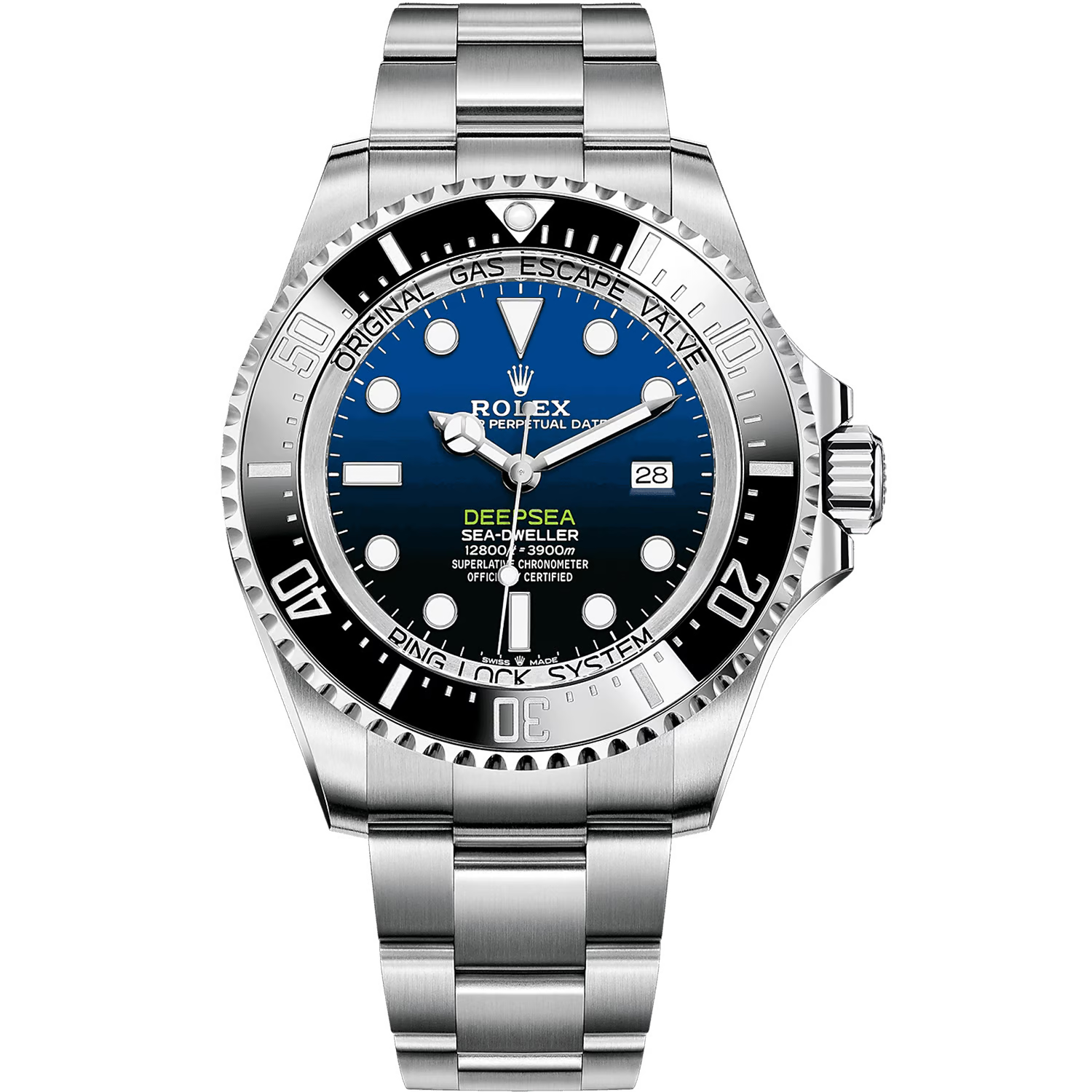 Rolex Deepsea Blue Dial 44 mm Metal Bracelet Men's Watch