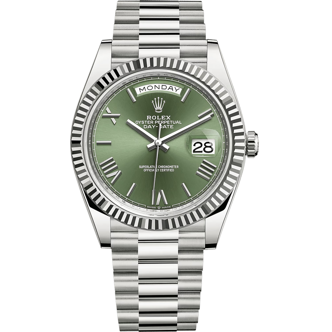 Rolex Day-Date Green Dial 41 mm Metal Bracelet Men's Watch (Ref. 120)