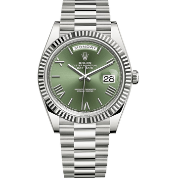 Rolex Day-Date Green Dial 41 mm Metal Bracelet Men's Watch (Ref. 120)