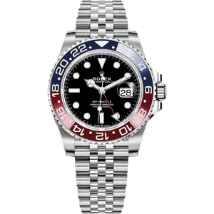Rolex GMT-Master II Black Dial Metal Bracelet Men's Watch (Ref. 021)