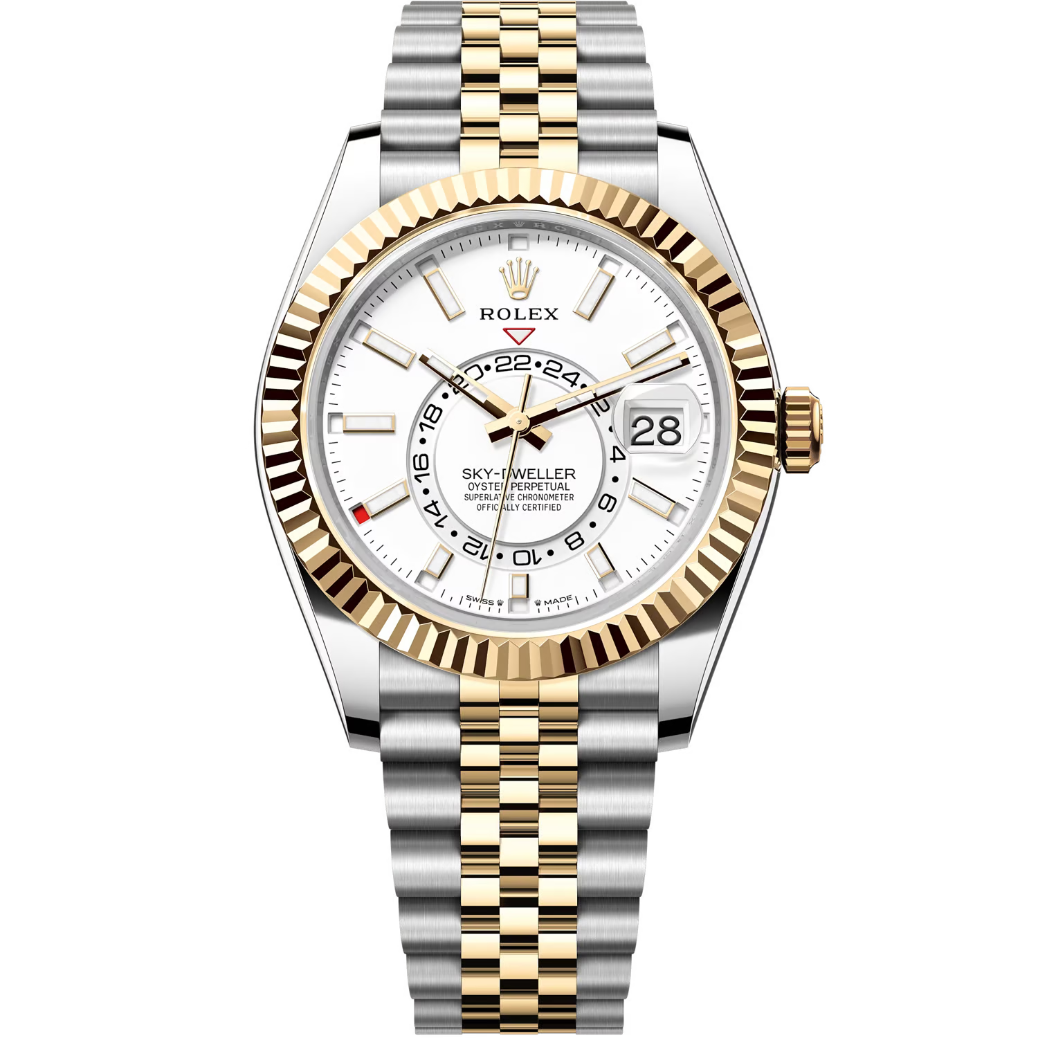 Rolex Sky-Dweller White Dial 43 mm Metal Bracelet Men's Watch (Ref. 052)