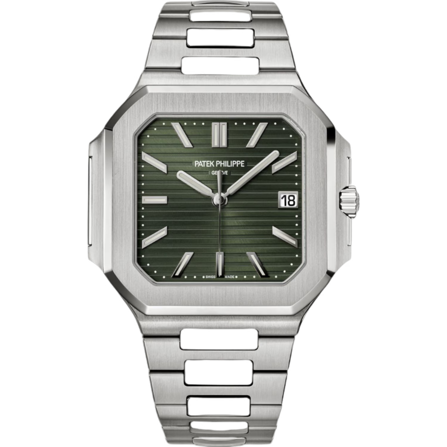 Patek Philippe Green Dial 45 mm Stainless Steel Bracelet Men's Watch