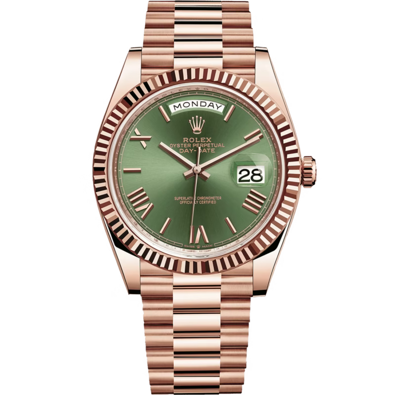 Rolex Day-Date Green Dial 41 mm Metal Bracelet Men's Watch (Ref. 038)