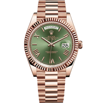 Rolex Day-Date Green Dial 41 mm Metal Bracelet Men's Watch (Ref. 038)