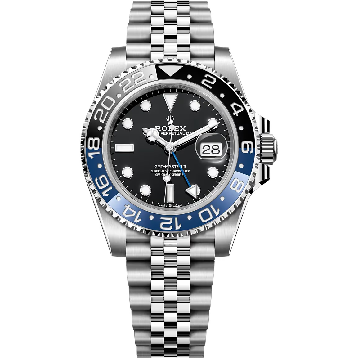 Rolex GMT-Master II Black Dial Metal Bracelet Men's Watch (Ref. 092)