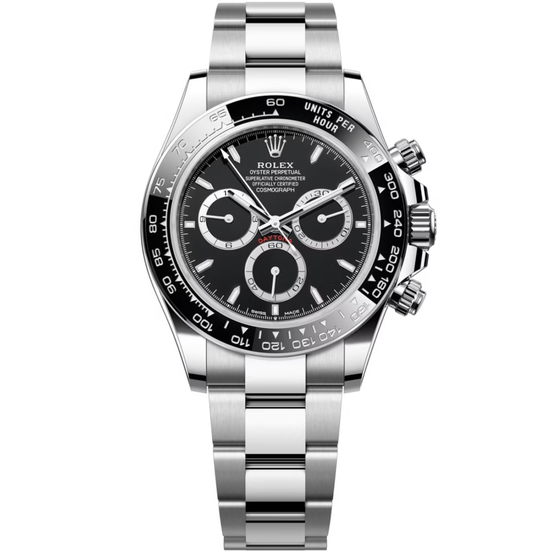 Rolex Daytona Black Dial Metal Bracelet Men's Watch