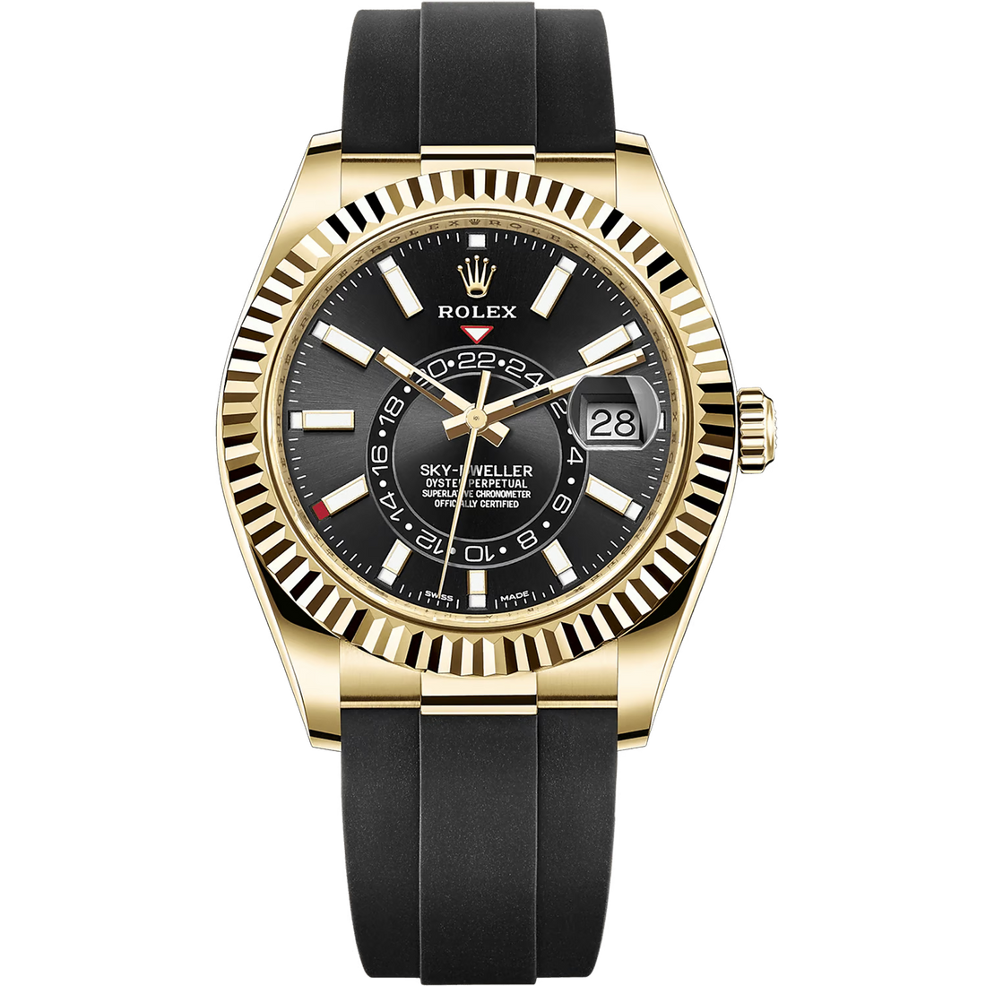 Rolex Sky-Dweller Rubber Black Dial 43 mm Men's Watch