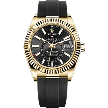 Rolex Sky-Dweller Rubber Black Dial 43 mm Men's Watch