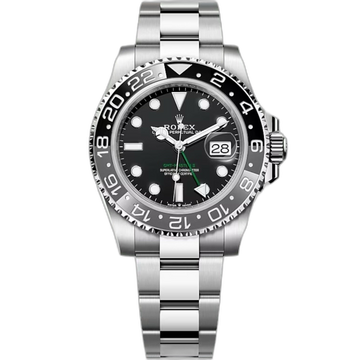 Rolex GMT-Master II Black Dial Metal Bracelet Men's Watch (Ref. 090)