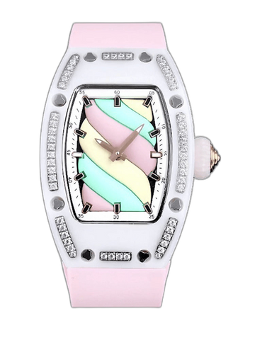 Swiss Replica Richard Mille RM 07-01 Bonbon Collection Pink Marshmallow – Diamond Ceramic Case, Ladies Luxury Watch