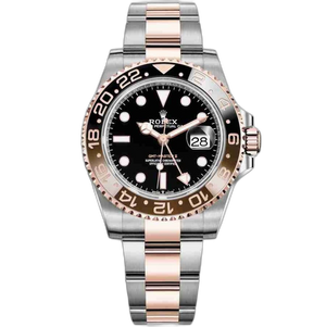 Rolex GMT-Master II Black Dial Metal Bracelet Men's Watch (Ref. 010)