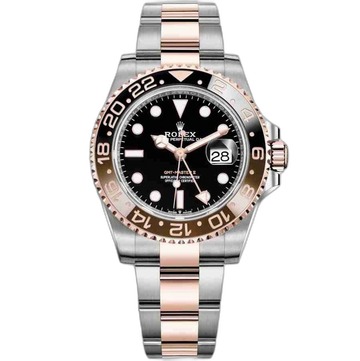 Rolex GMT-Master II Black Dial Metal Bracelet Men's Watch (Ref. 010)