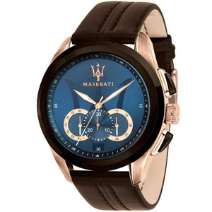Maserati Black Dial 45 mm Leather Strap Men's Watch R8871612024