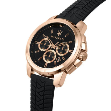 Maserati Black Dial 44 mm Rubber Strap Men's Watch R8871621012