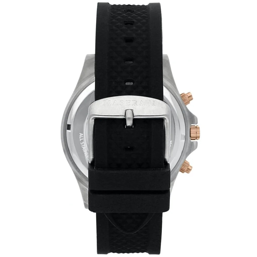 Maserati Black Dial 44 mm Rubber Strap Men's Watch R8871640002