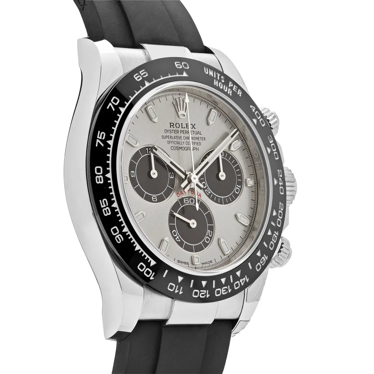 Rolex Daytona Rubber Silver Dial Men's Watch