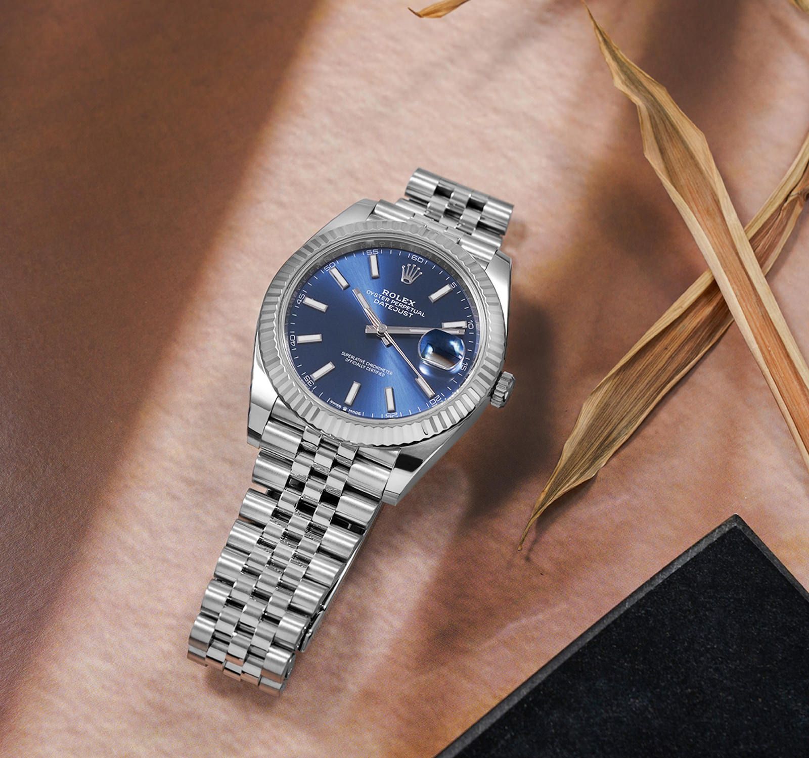 Rolex Datejust Blue Dial 41 mm Metal Bracelet Men's Watch