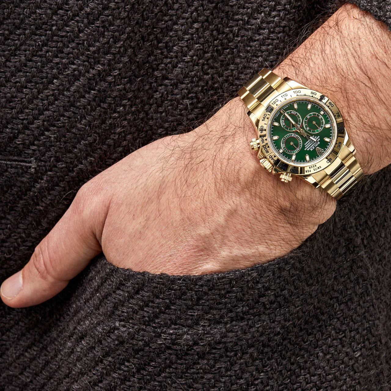 Rolex Daytona Green Dial 43 mm Metal Bracelet Men's Watch (Ref. 103)