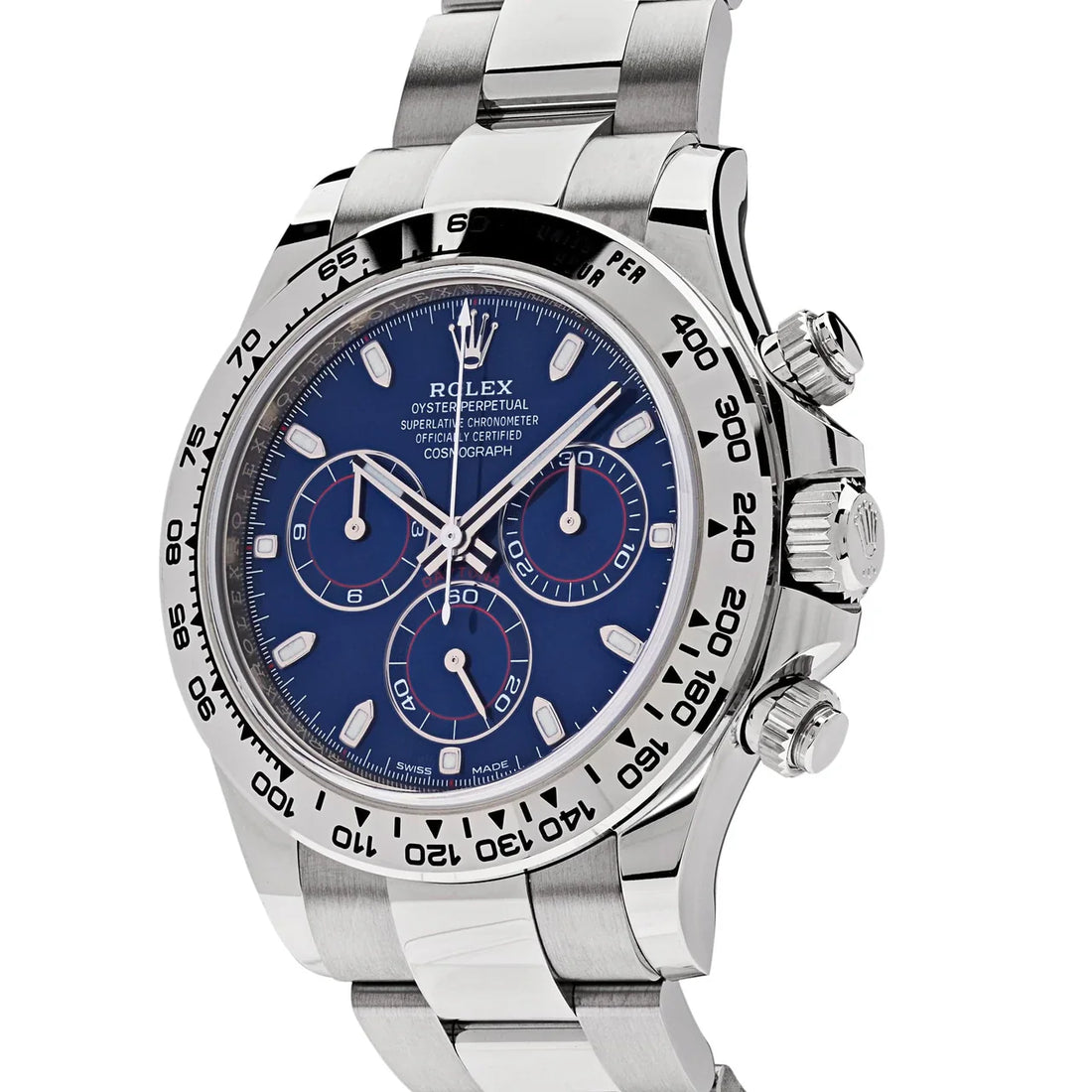 Rolex Daytona Blue Dial Metal Bracelet Men's Watch