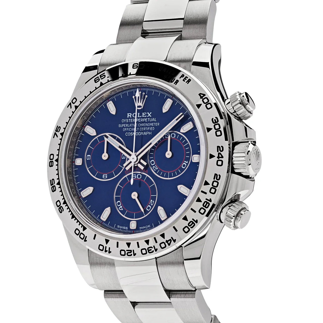 Rolex Daytona Blue Dial Metal Bracelet Men's Watch