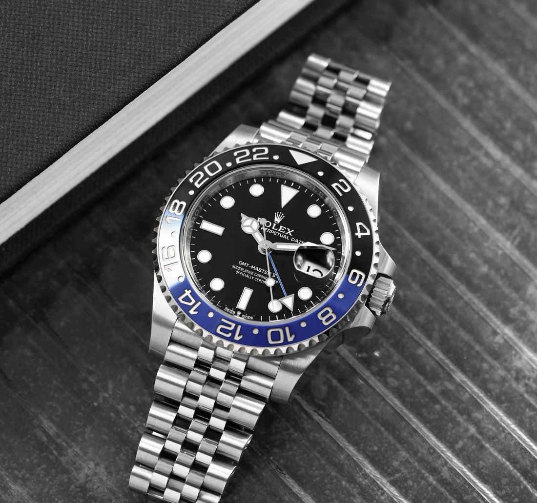Rolex GMT-Master II Black Dial Metal Bracelet Men's Watch (Ref. 092)