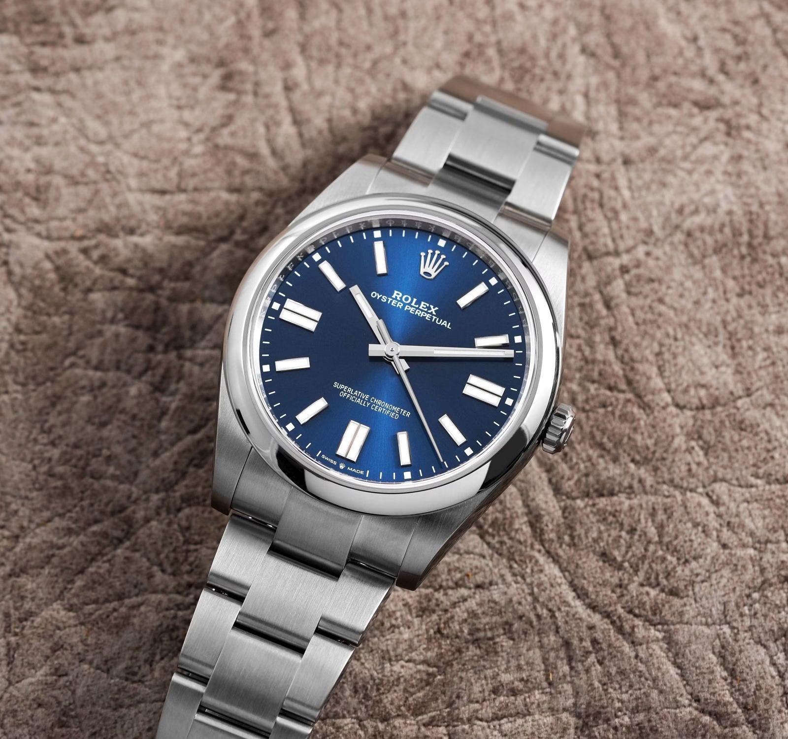 Rolex Perpetual Blue Dial 41 mm Metal Bracelet Men's Watch