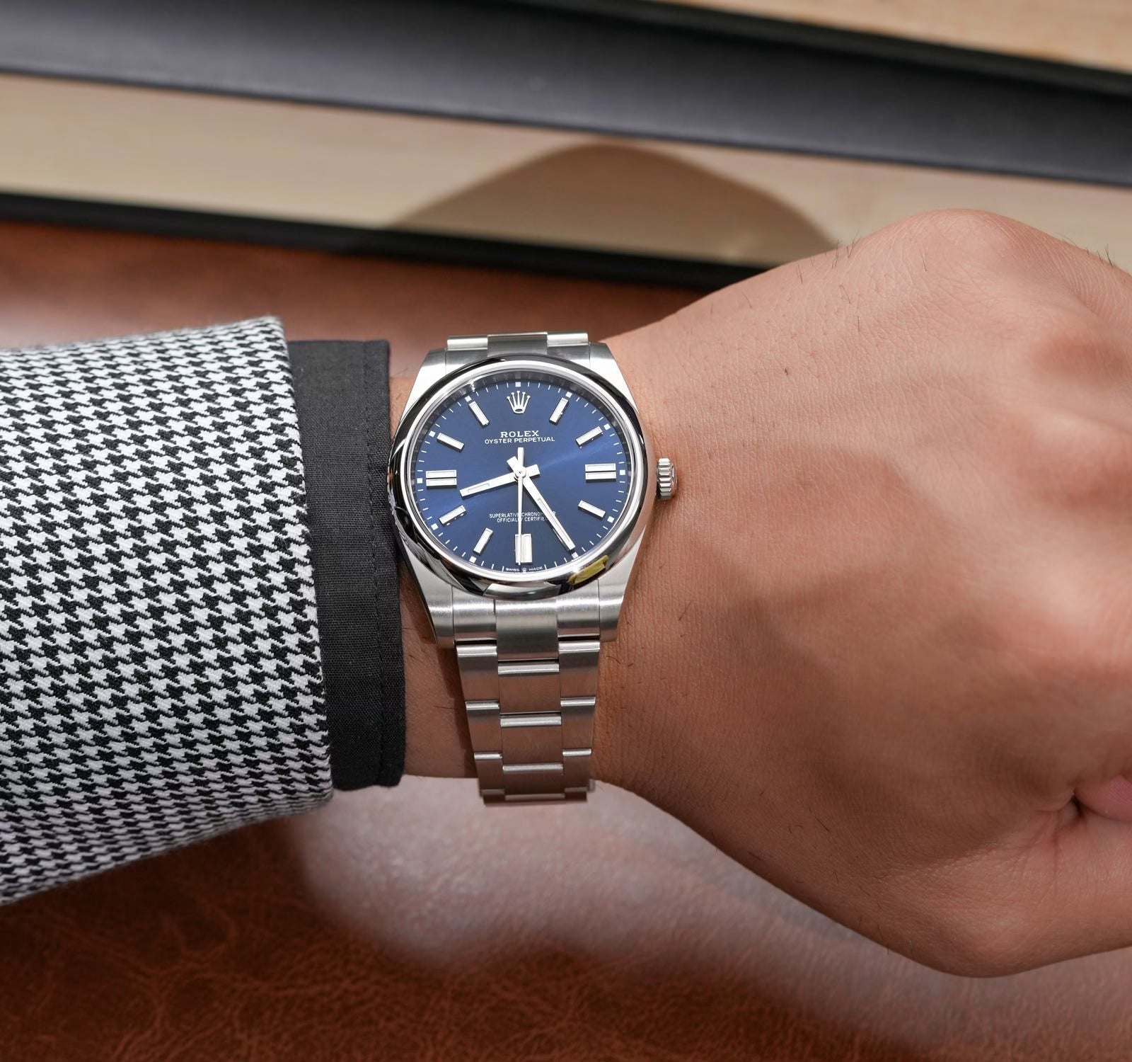 Rolex Perpetual Blue Dial 41 mm Metal Bracelet Men's Watch