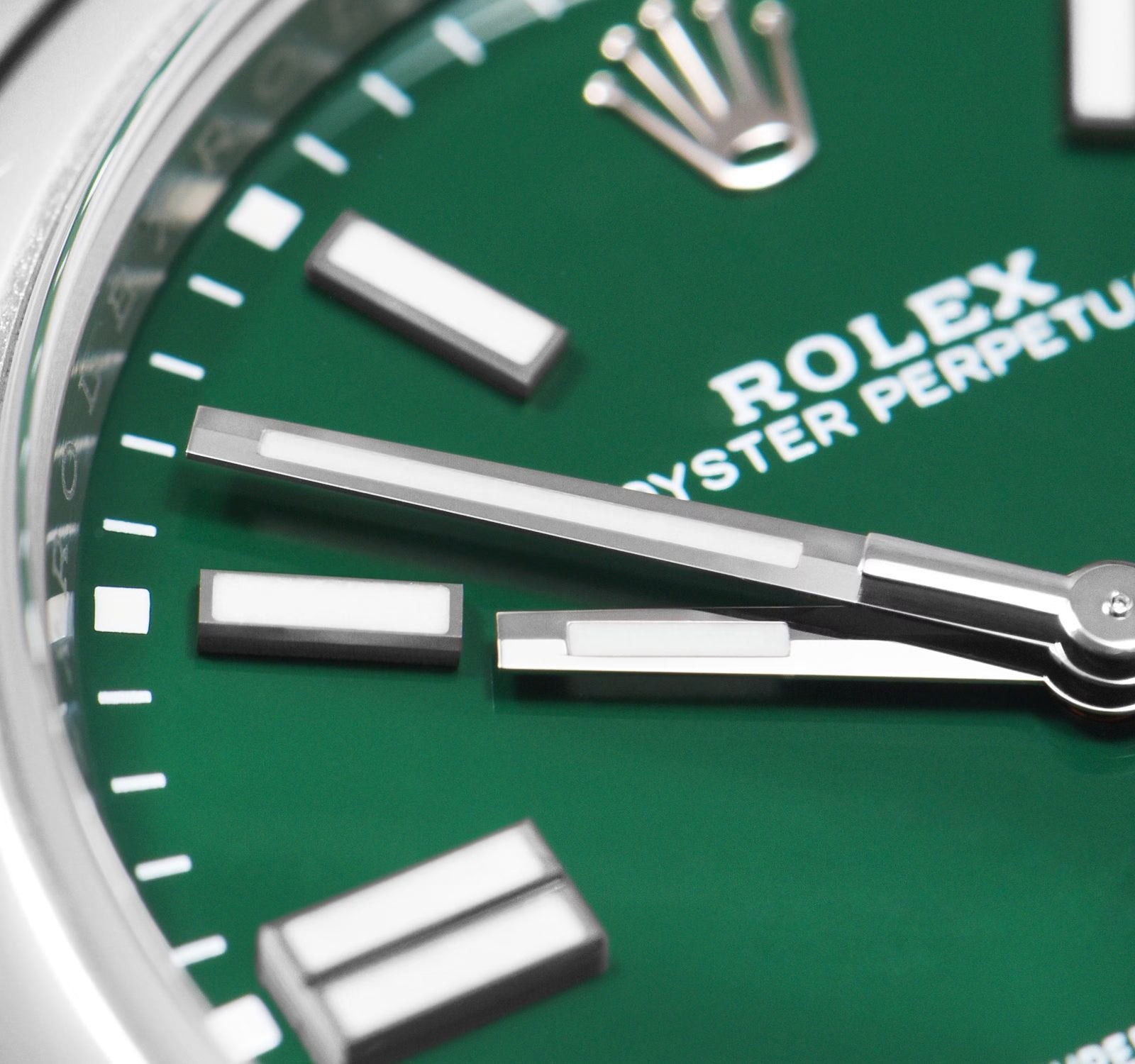 Rolex Perpetual Green Dial 41 mm Metal Bracelet Men's Watch