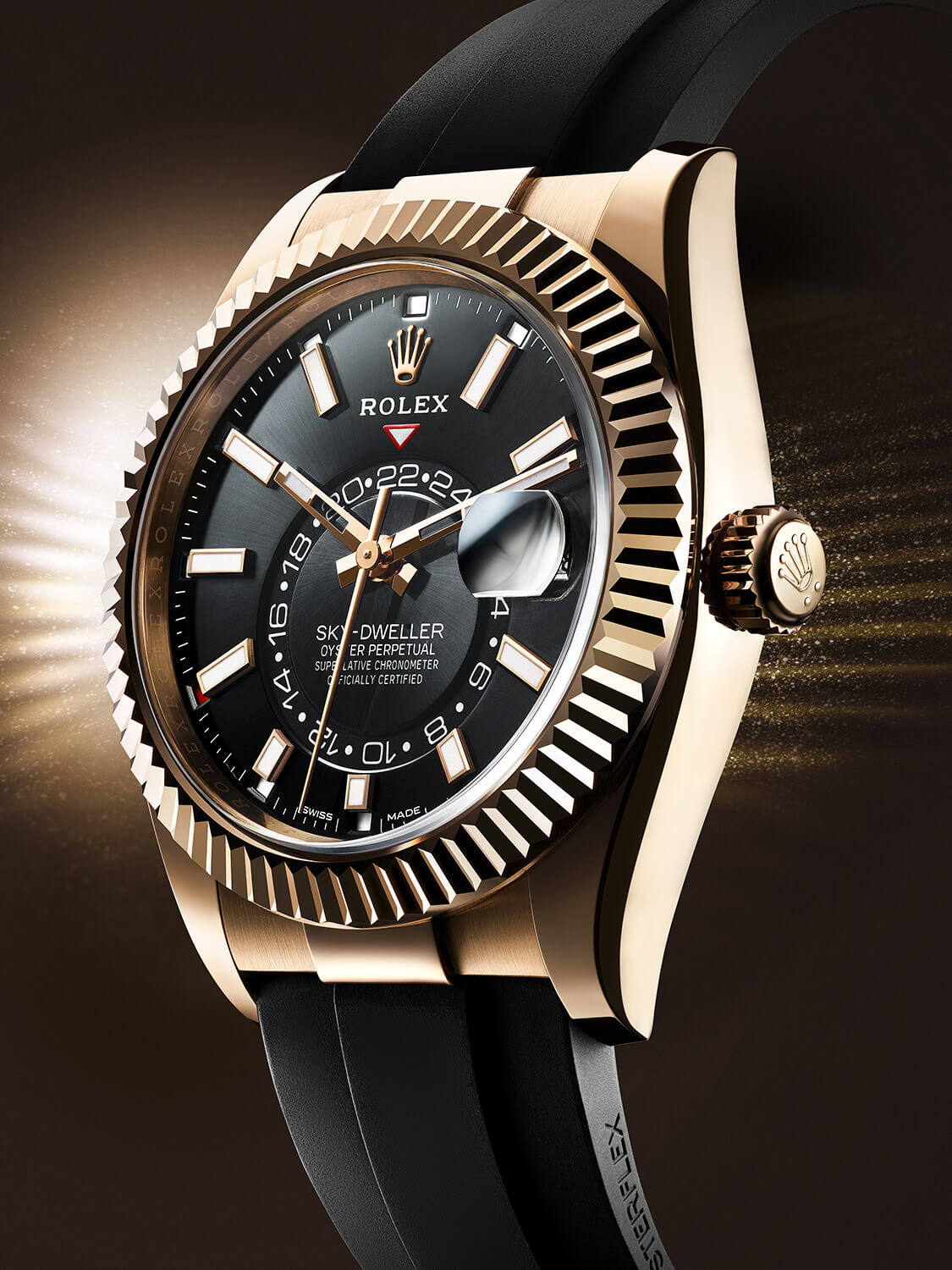 Rolex Sky-Dweller Rubber Black Dial 43 mm Men's Watch