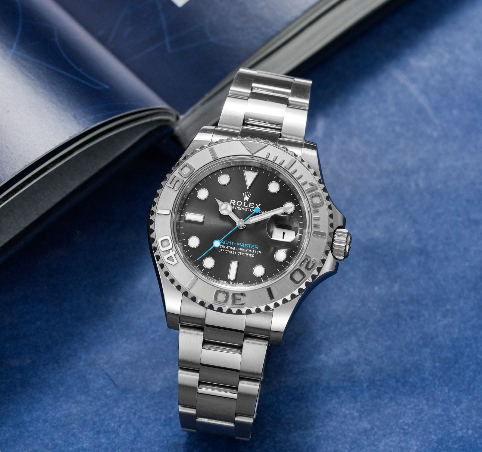 Rolex Yacht-Master Silver Dial 44 mm Silver Strap Men's Watch