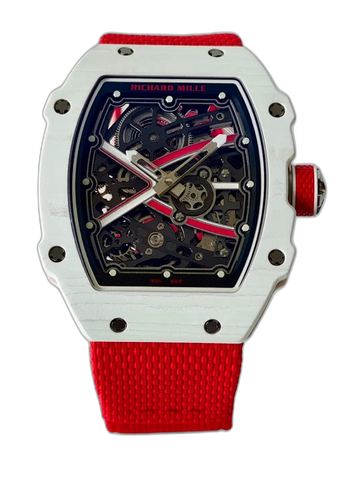 UMI RM 67-02 Charles Leclerc Skeleton Dial White Carbon Red Fabric Strap Replica Watch