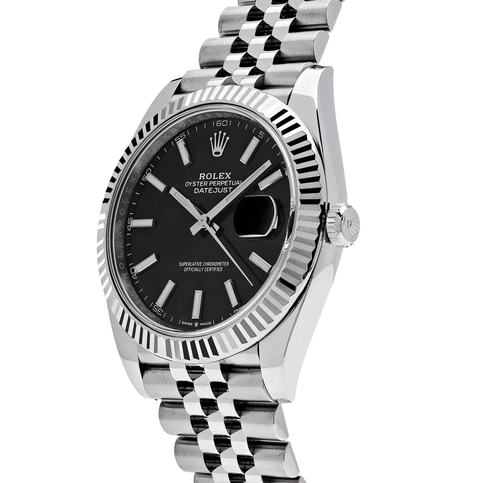 Rolex Datejust Black Dial 41 mm Metal Bracelet Men's Watch (Ref. 031)