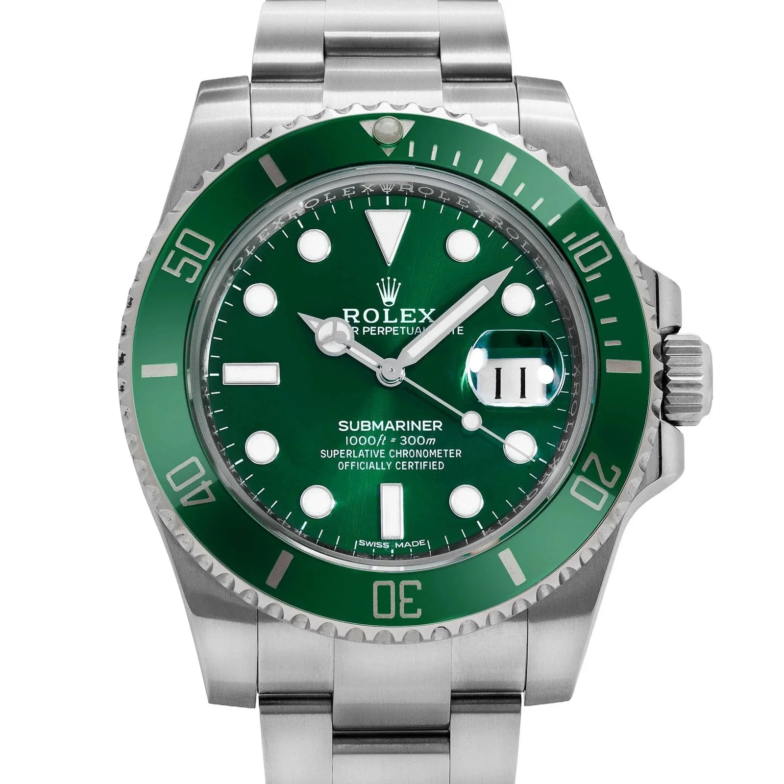 Rolex Submariner Green Dial 41 mm Metal Bracelet Men's Watch