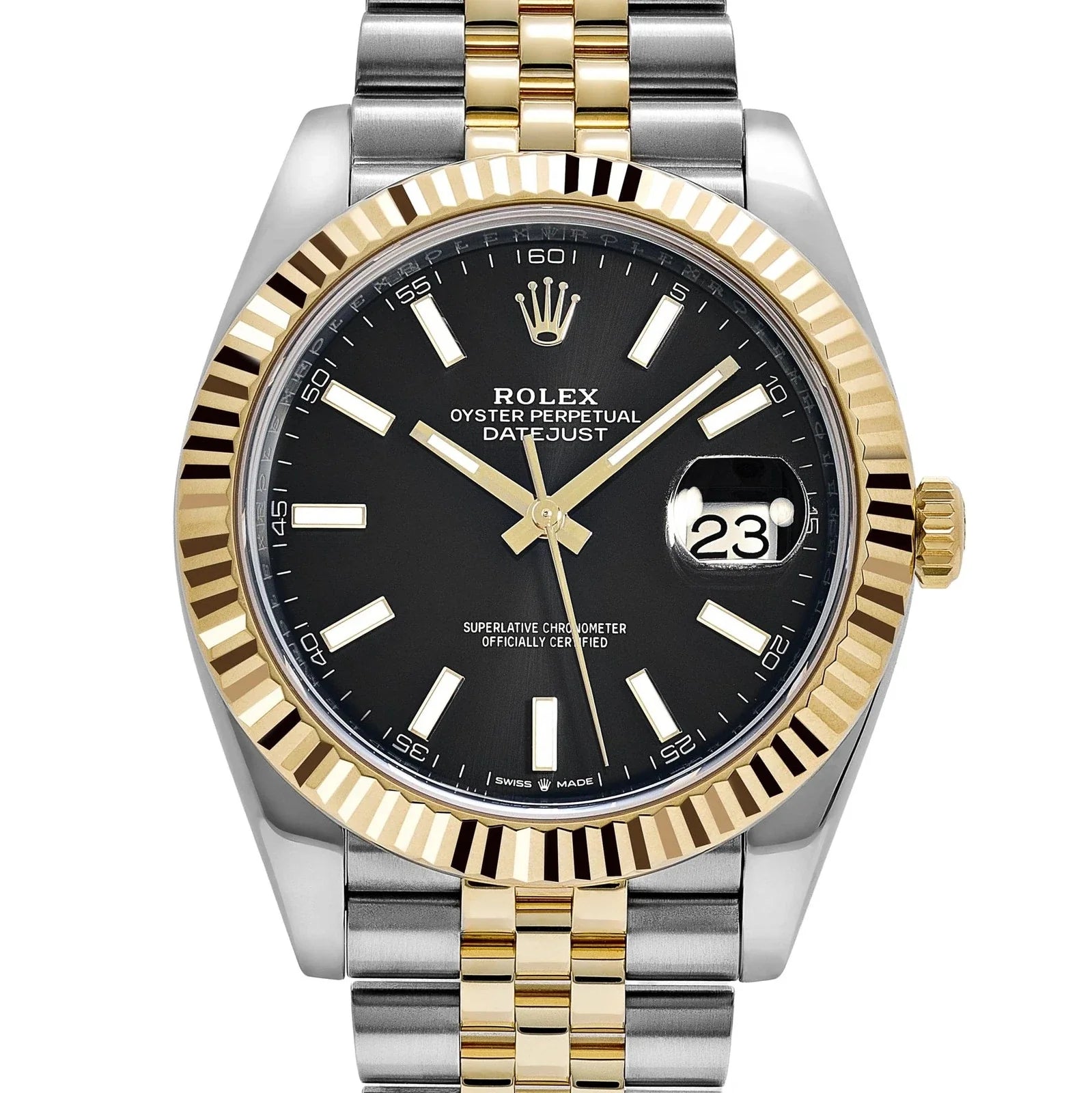 Rolex Datejust Black Dial 41 mm Metal Bracelet Men's Watch (Ref. 079)