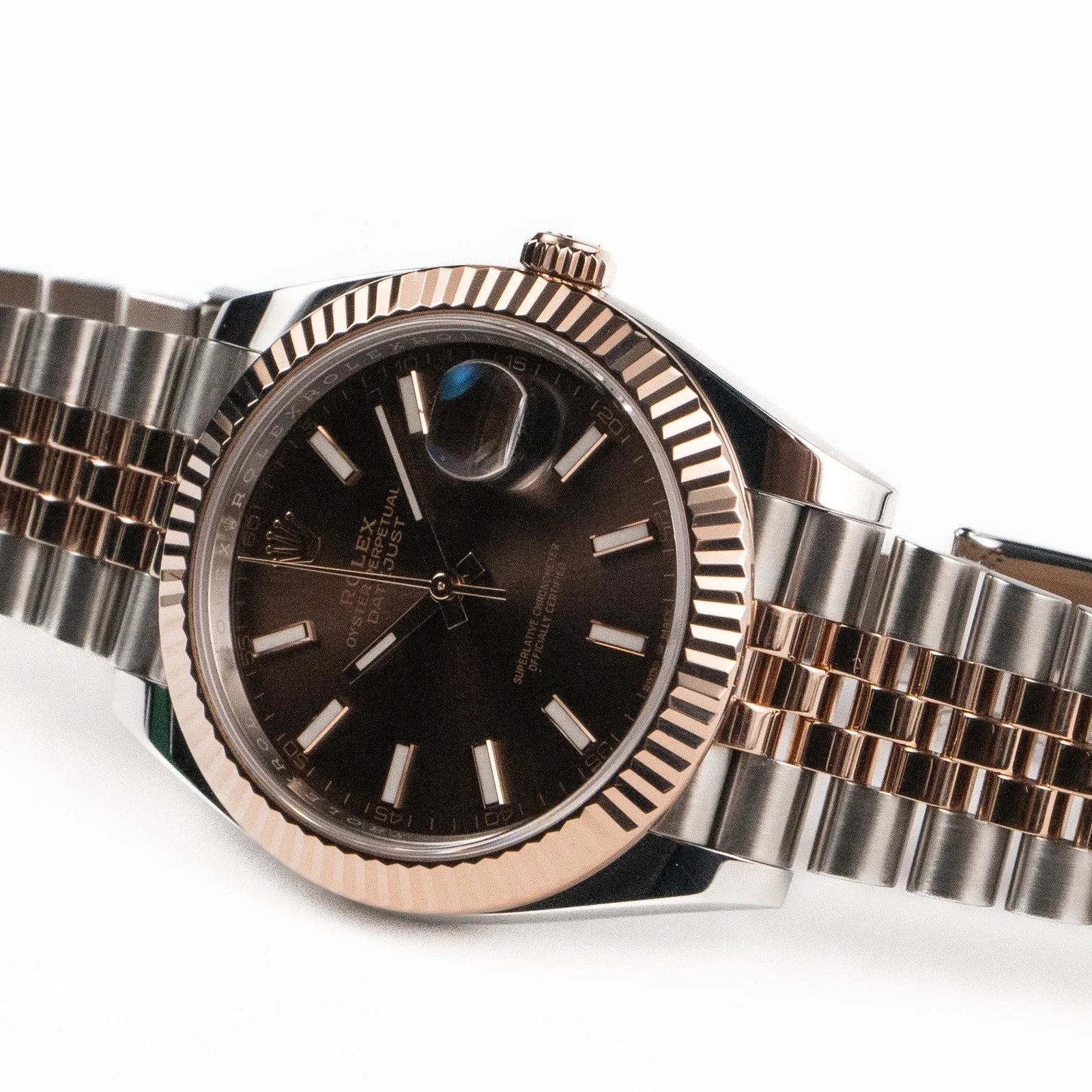 Rolex Datejust Brown Dial 41 mm Metal Bracelet Men's Watch