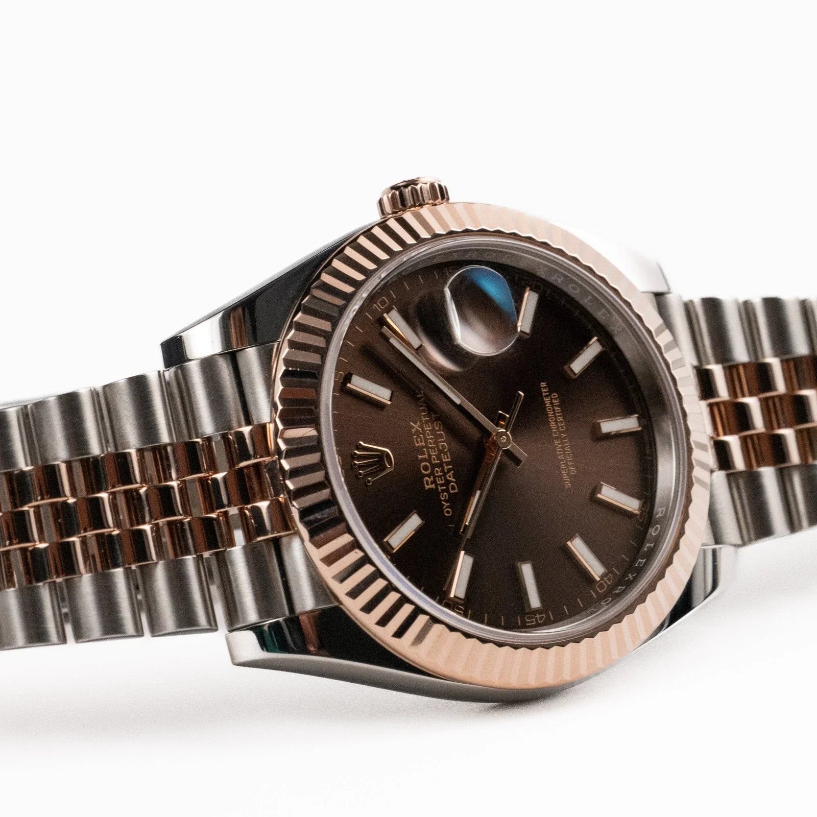 Rolex Datejust Brown Dial 41 mm Metal Bracelet Men's Watch
